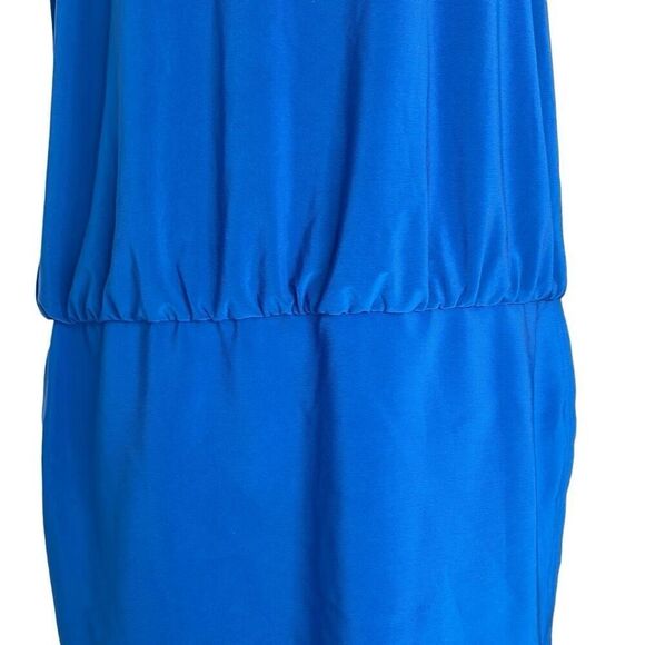 Norma Kamali Cobalt Blue Drop Waist Sleeveless Mini Dress XS Workwear Minimalist - Picture 5 of 13